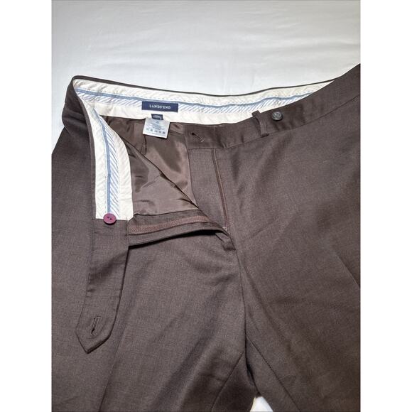 Lands End Womens Size 14 Petite Wool Cashmere Blend Lined Brown Dress Pants EUC - Picture 3 of 12